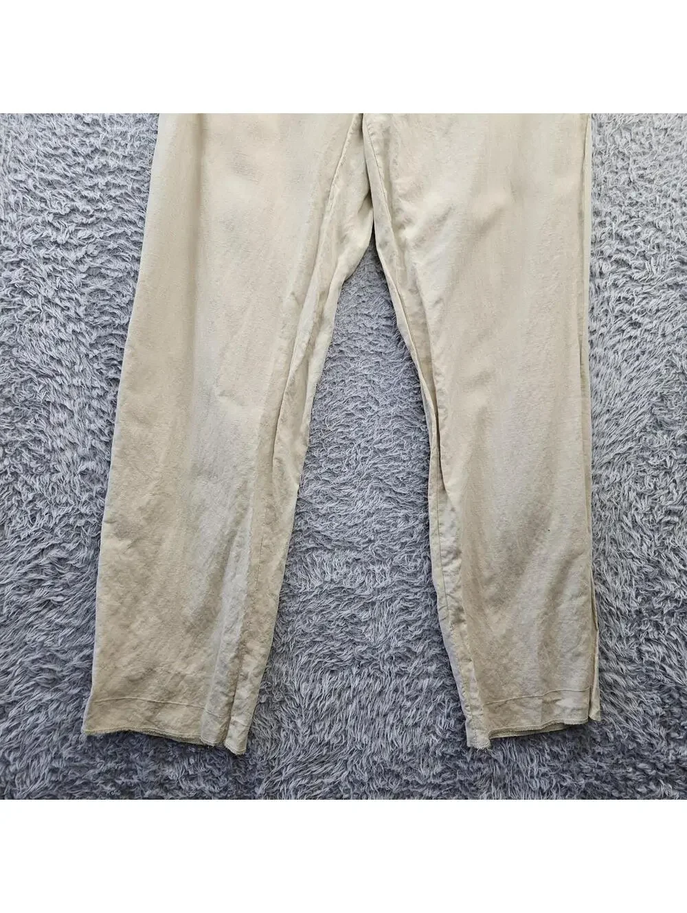 POLO Ralph Lauren Vintage Chino Pants Men 36 (Fits 33-34x30) Linen Silk Beige *